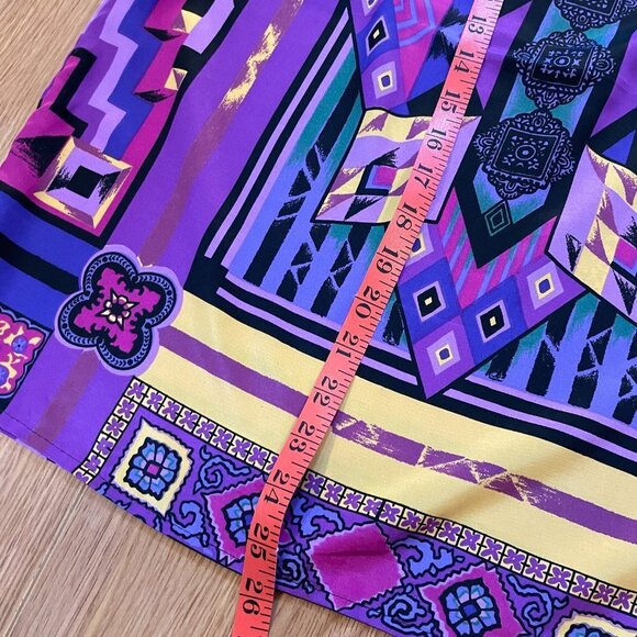 Vintage 80s Tribal Blouse from West Germany Purple - M - Picture 14 of 14